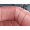 Fauteuil rétro velours matelassé rose