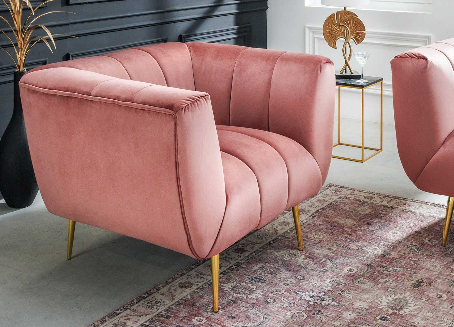 Fauteuil Rétro - rose, Chambre et rangement