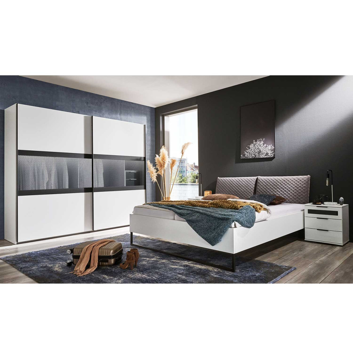 Armoire dressing Noir pour chambre a coucher adulte - Black