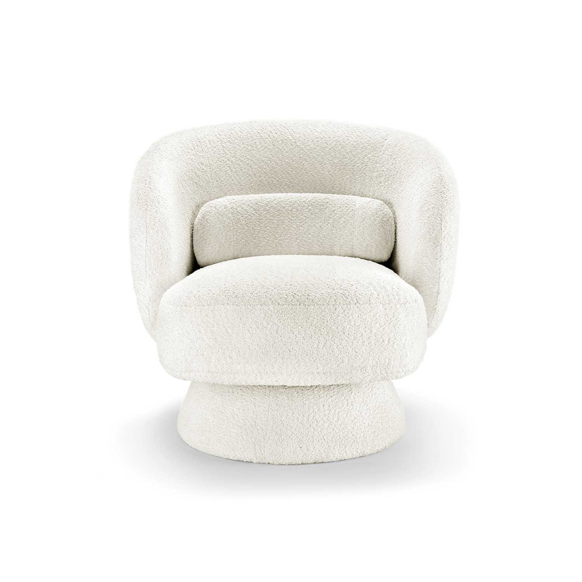 Fauteuil teddy blanc pivotant