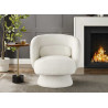 Fauteuil teddy blanc pivotant