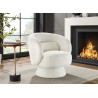 Fauteuil teddy blanc pivotant