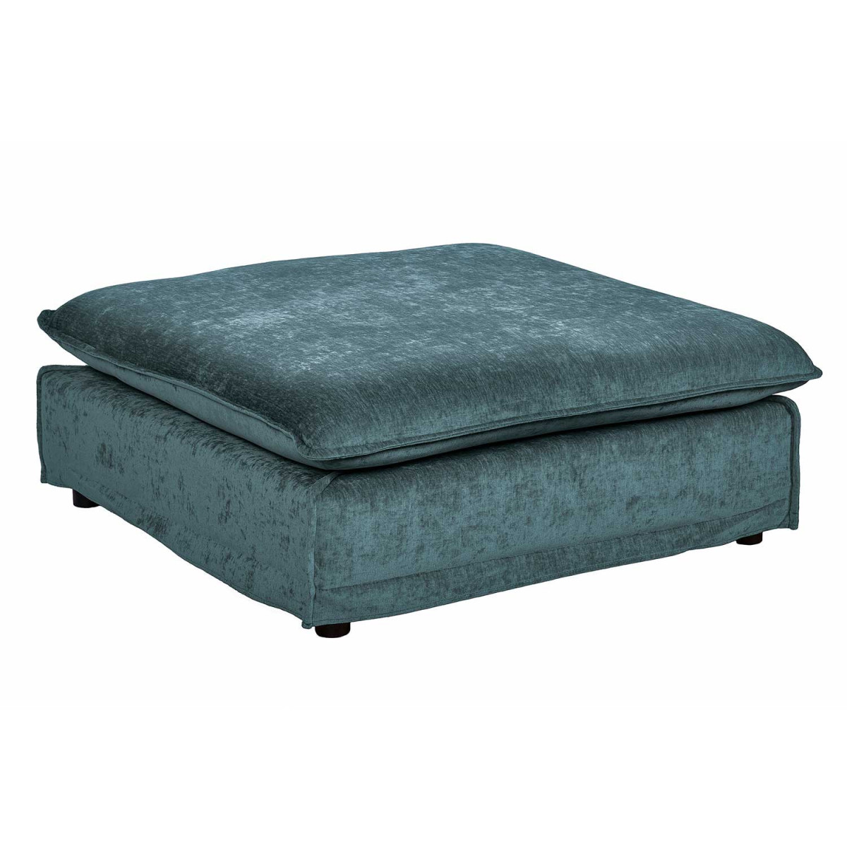 Pouf tissu velours bleu pétrole Tricia