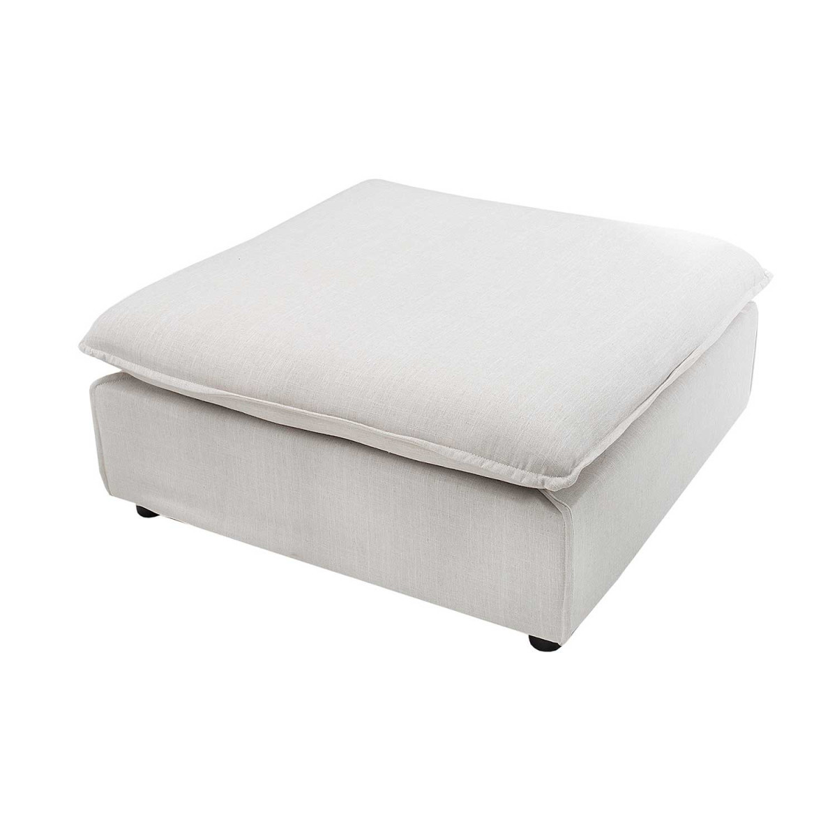 Pouf tissu texturé couleur lin Tricia