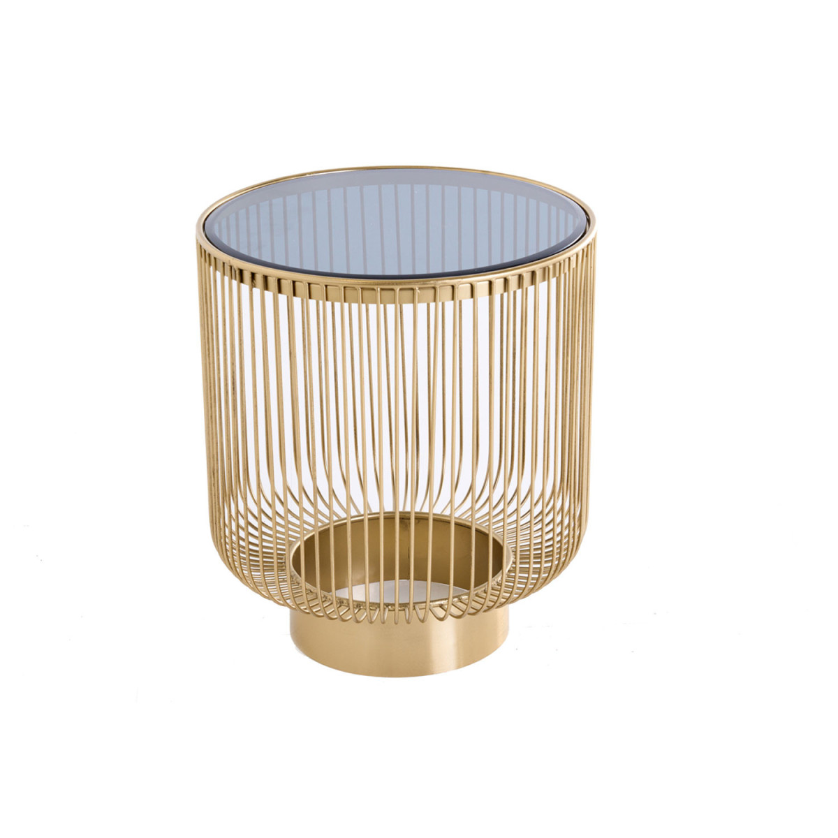 Table d'appoint design verre noir et doré