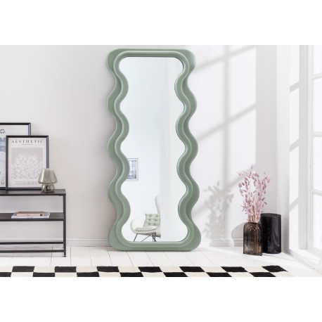 Grand miroir vague vert sauge 160 cm
