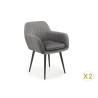 Lot de 2 chaises tissu velours gris