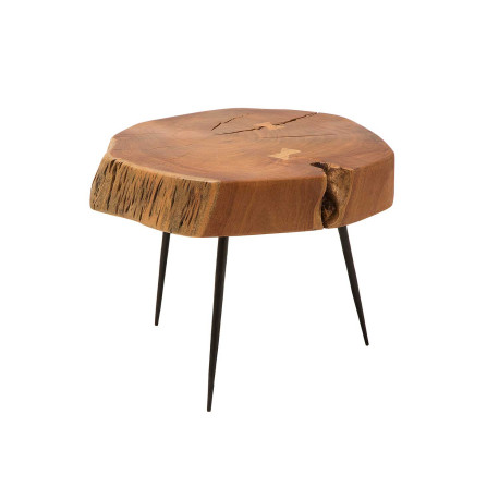 Table basse bois tronc d'arbre rustique