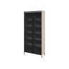 Grande vitrine 2 portes vitrées beige sable avec éclairage