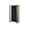 Grande vitrine 2 portes vitrées beige sable avec éclairage