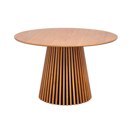 Table à manger ronde en bois chêne naturel 120 cm