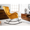 Fauteuil à bascule scandinave jaune moutarde