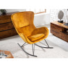 Fauteuil à bascule scandinave jaune moutarde