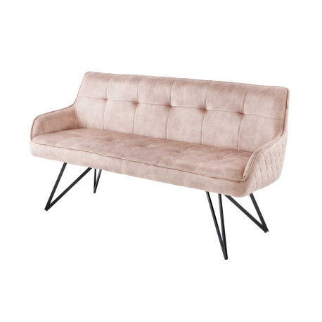 Banc design en velours grège
