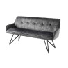 Banc design en velours gris foncé