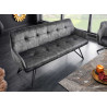 Banc design en velours gris foncé