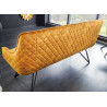 Banc de table en velours jaune moutarde