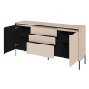 Buffet 2 portes et 3 tiroirs beige sable 166 cm