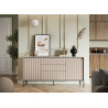 Buffet 2 portes et 3 tiroirs beige sable 166 cm