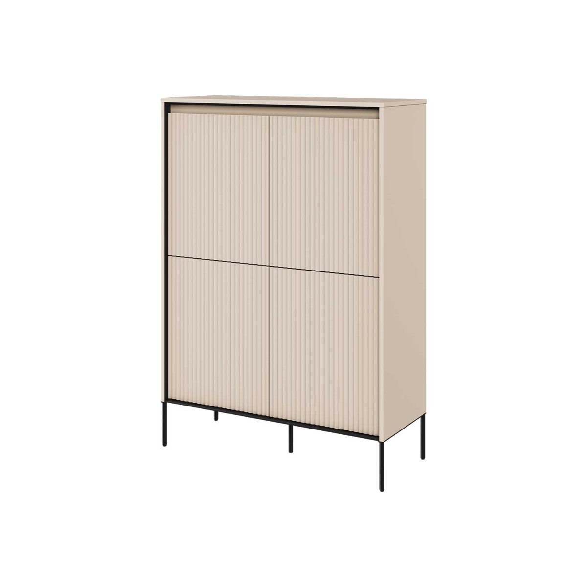 Commode haute 4 portes beige sable Trend