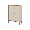 Commode haute 4 portes beige sable