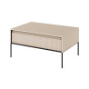 Table basse rectangulaire 1 porte beige sable