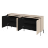 Buffet moderne 4 portes beige et noir 193 cm