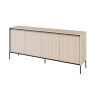 Buffet moderne 4 portes beige et noir 193 cm