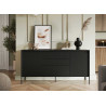 Buffet 2 portes et 3 tiroirs noir 166 cm