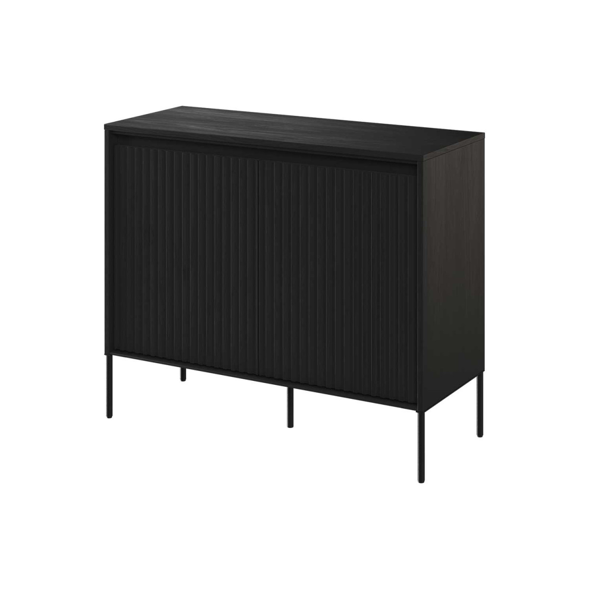 Commode moderne 2 portes noir Trend