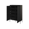 Commode haute 4 portes noir