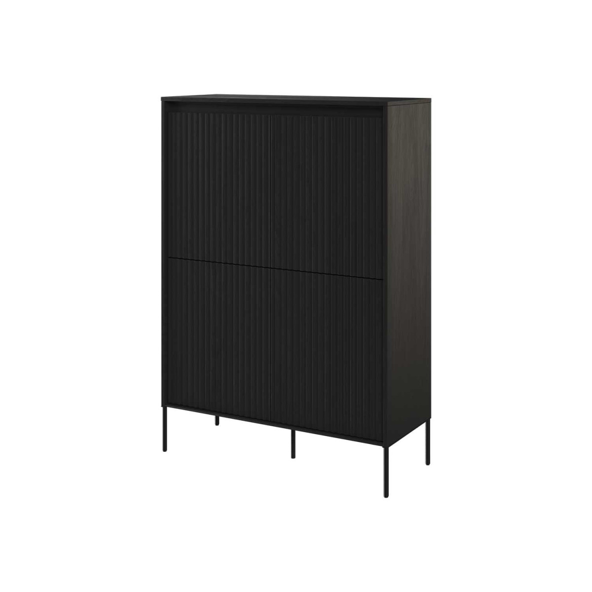 Commode haute 4 portes noir