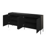 Buffet moderne 4 portes noir 193 cm