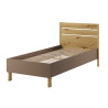 Lit enfant 90x200 taupe et chêne avec sommier