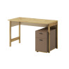 Bureau beige et taupe avec caisson de rangement