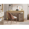 Bureau beige et taupe avec caisson de rangement