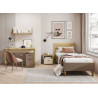 Commode 3 tiroirs chambre enfant taupe et beige