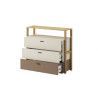 Commode 3 tiroirs chambre enfant taupe et beige