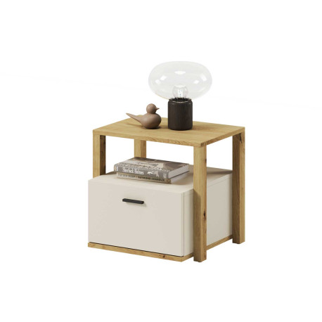 Table de chevet enfant 1 tiroir beige et chêne