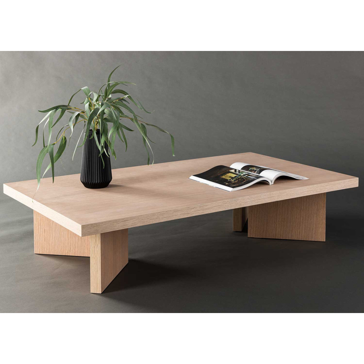 Table basse rectangulaire 140 cm chêne blanchi