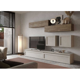 Ensemble meubles tv 6 éléments chêne mercure et argile