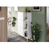 Meuble chaussures 3 portes et 3 niches blanc et chêne