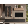 Mur tv avec rangements 7 meubles chêne et lave