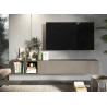 Meuble tv suspendu 1 portes 2 niches 194 cm