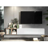 Meuble télé suspendu 1 porte 2 niches 194 cm