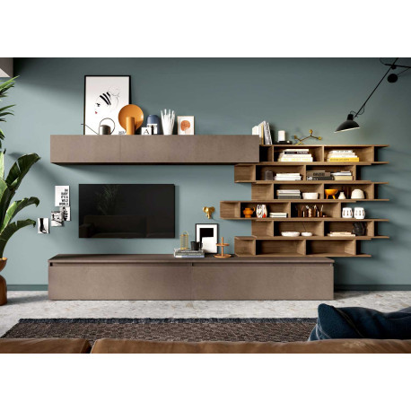 Ensemble tv mural moderne 345 cm avec rangements