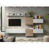 Meuble tv blanc et bois suspendu 262 cm