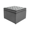 Pouf rangement salon velours gris