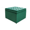 Pouf carré de rangement velours vert