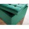 Pouf carré de rangement velours vert